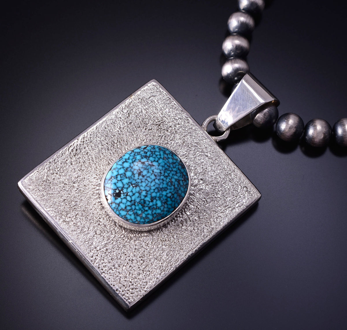 Reversible Silver & Coral Multistone Navajo Inlay Pendant by Erick