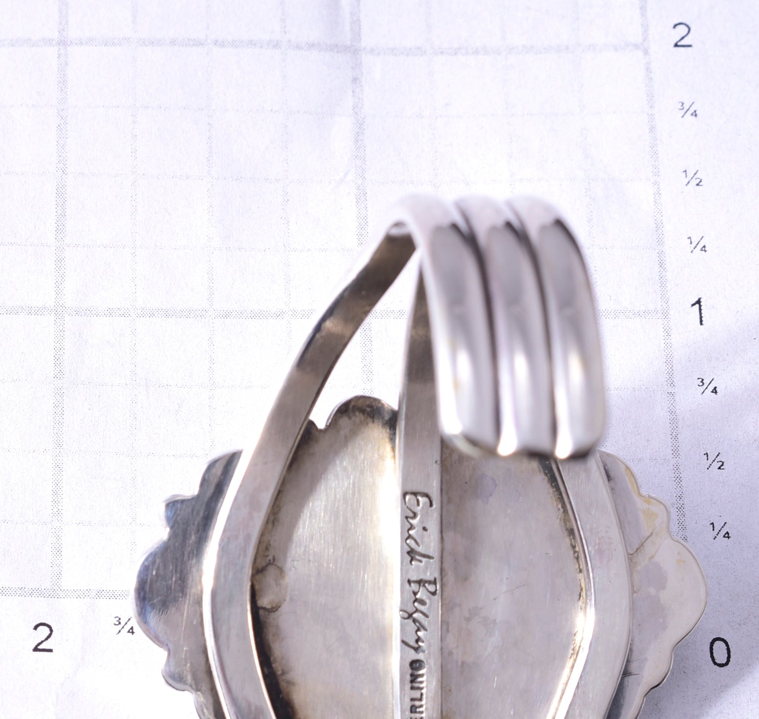 Silver & Golden Hills Turquoise Fresh Water Navajo Bracelet by Erick Begay 5F30K