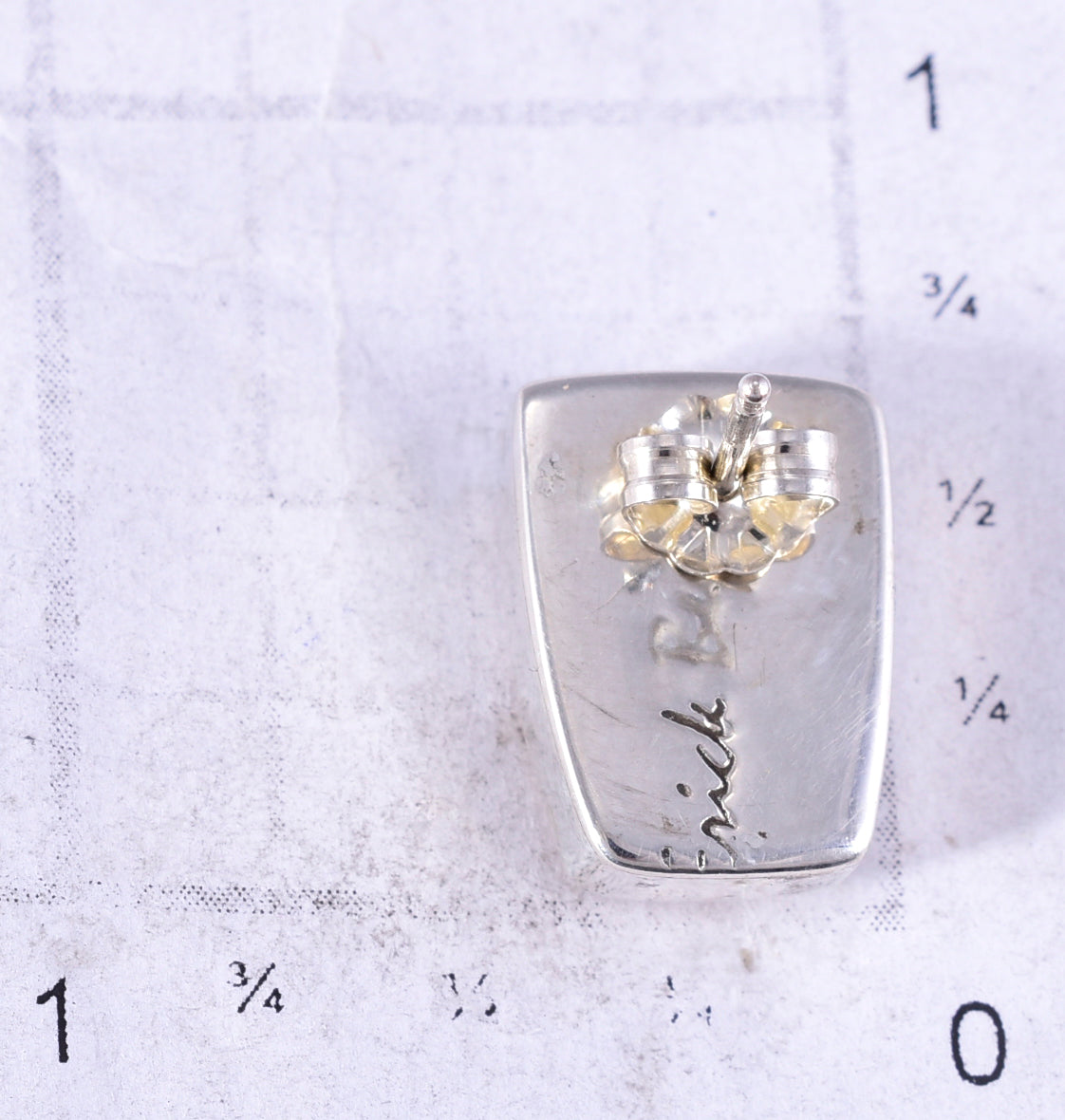 Silver & Turquoise Multistone Navajo Inlay Post Earrings by Erick Begay 5K22P