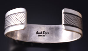 Silver & Golden Hills Turquoise Fresh Pearl Navajo Bracelet by Erick Begay 5F30Q
