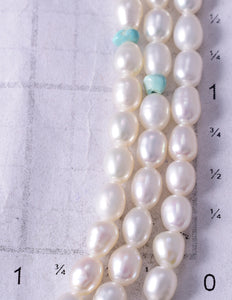 3 Strand Fresh Water Pearl Turquoise Nuggets Navajo Necklace - Erick Begay 5H03N