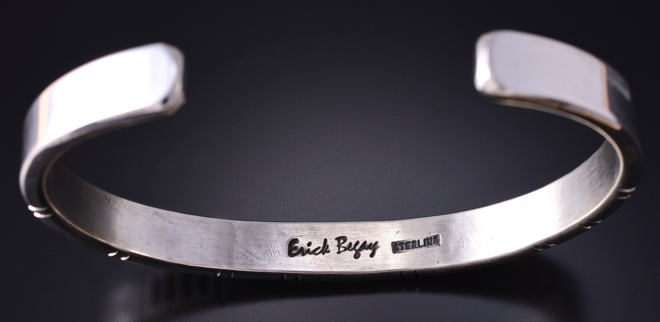 Silver 4 Sacred Mountains/Protection Navajo Handmade Bracelet Erick Begay 5J29Q