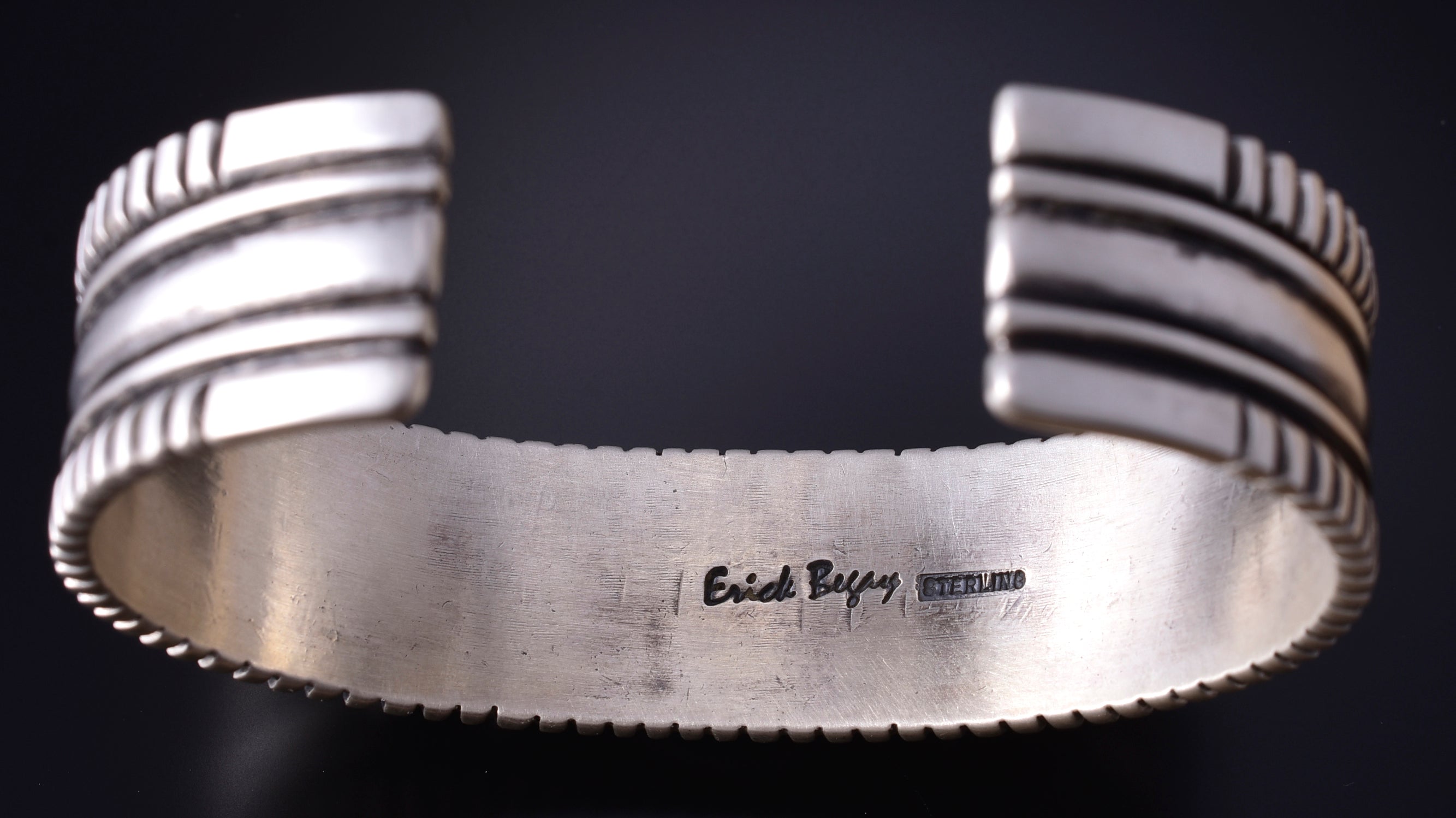 Silver & Royston Turquoise Navajo  Mens Bracelet by Erick Begay 5H03A