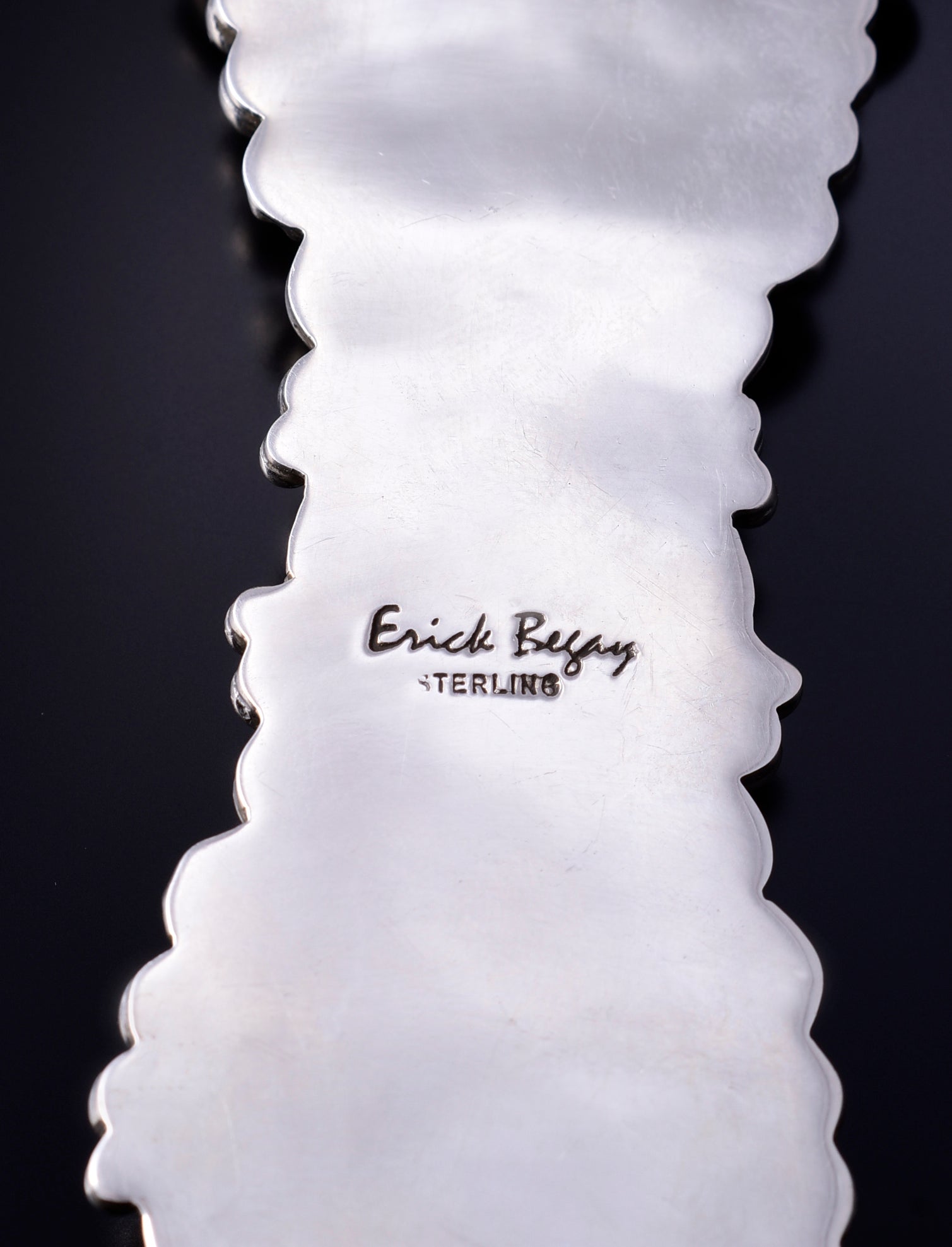 Silver & Golden Hills Turquoise White Buffalo Navajo Necklace Erick Begay 5H03E