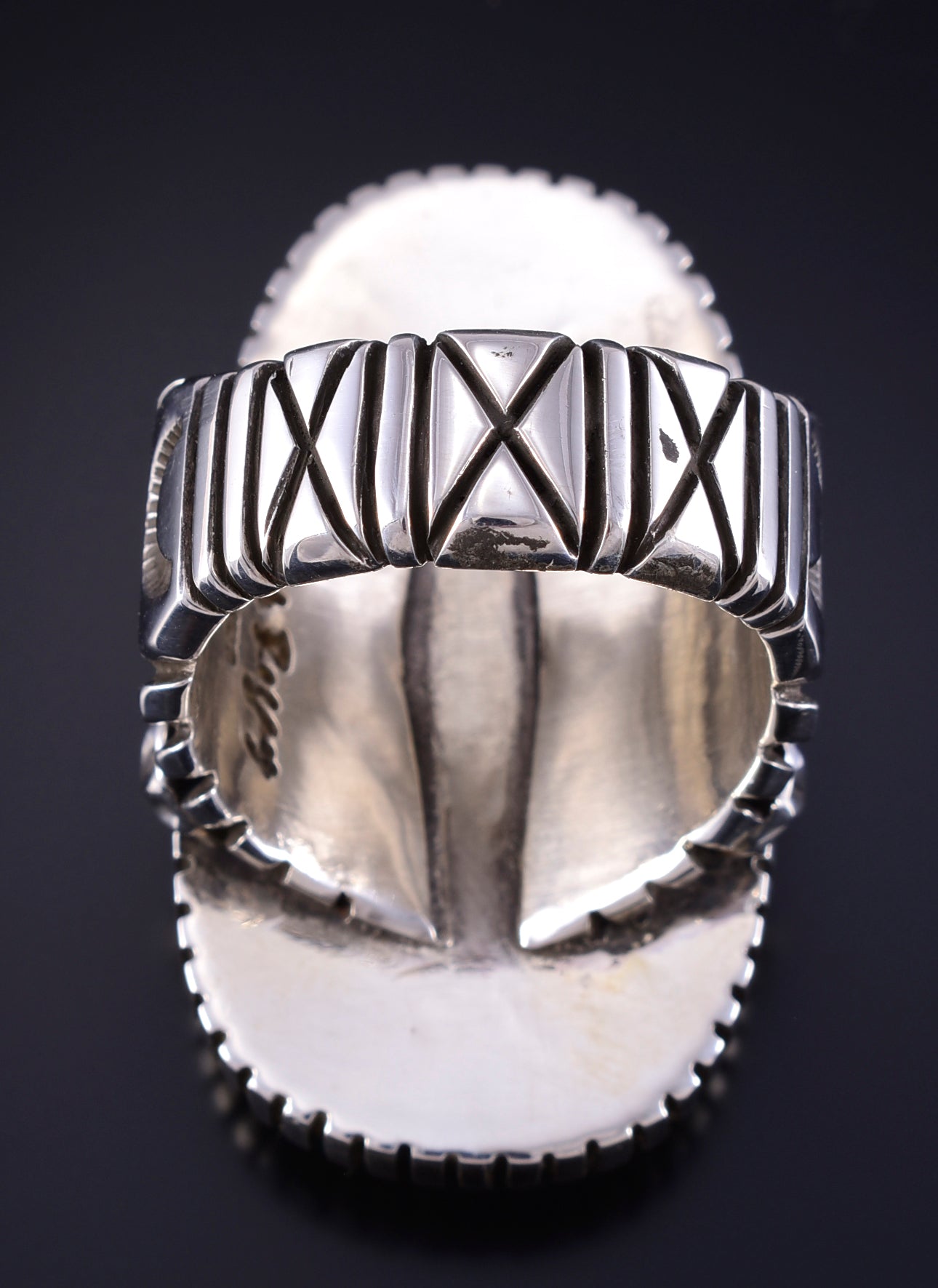 Size 13-1/2 Silver & Royston Turquoise Men's Navajo Ring by Erick Begay 5J29P