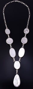 Silver & Golden Hills Turquoise Navajo Lariat Necklace by Erick Begay 5F30T