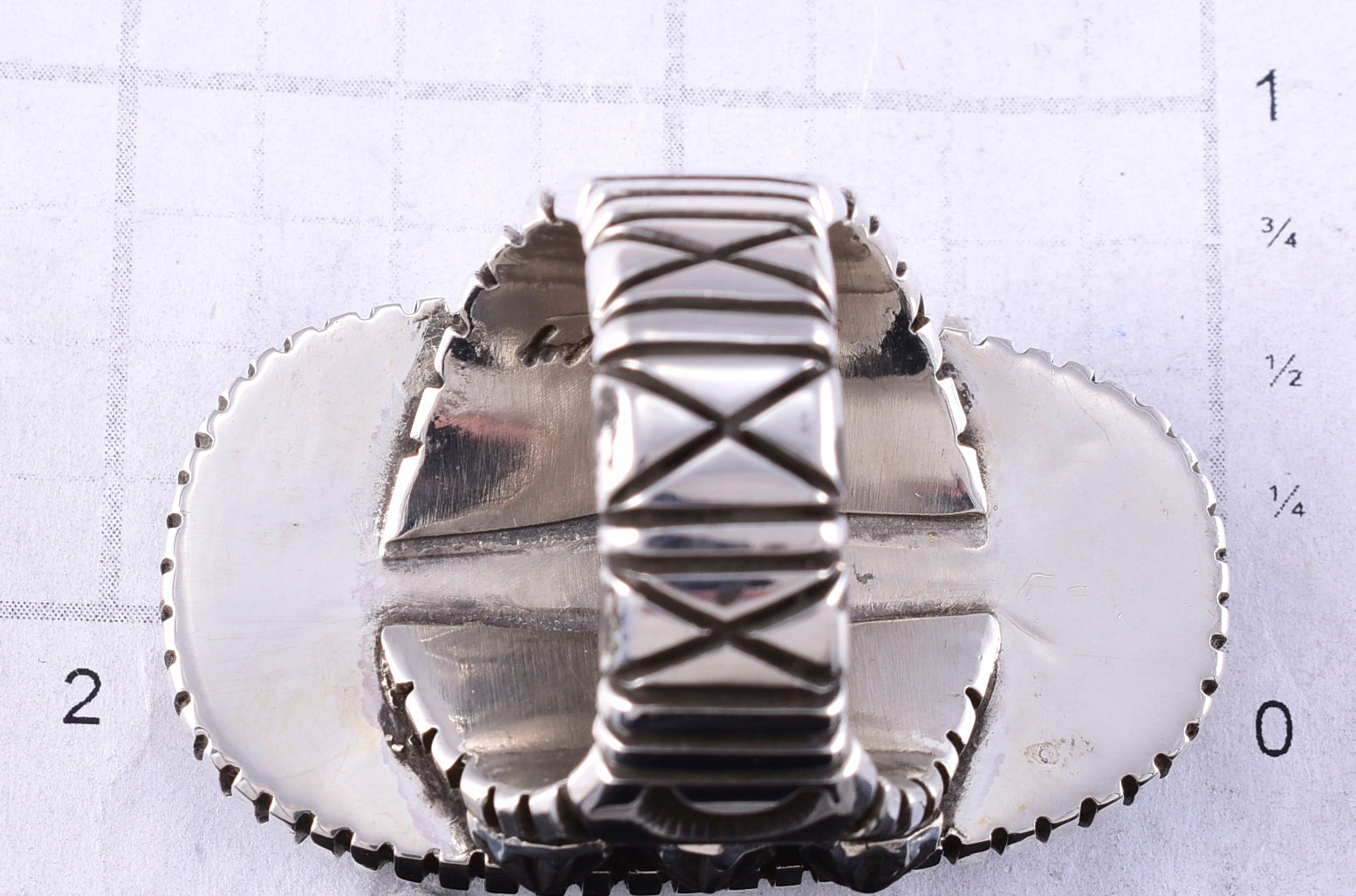 Size 13-1/2 Silver & Royston Turquoise Men's Navajo Ring by Erick Begay 5J29P