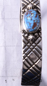 Silver & Golden Hills Turquoise Navajo Bracelet by Erick Begay 5H01T