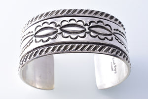 Silver Navajo Handmade Sky Clouds Bracelet by Erick Begay 3H21E
