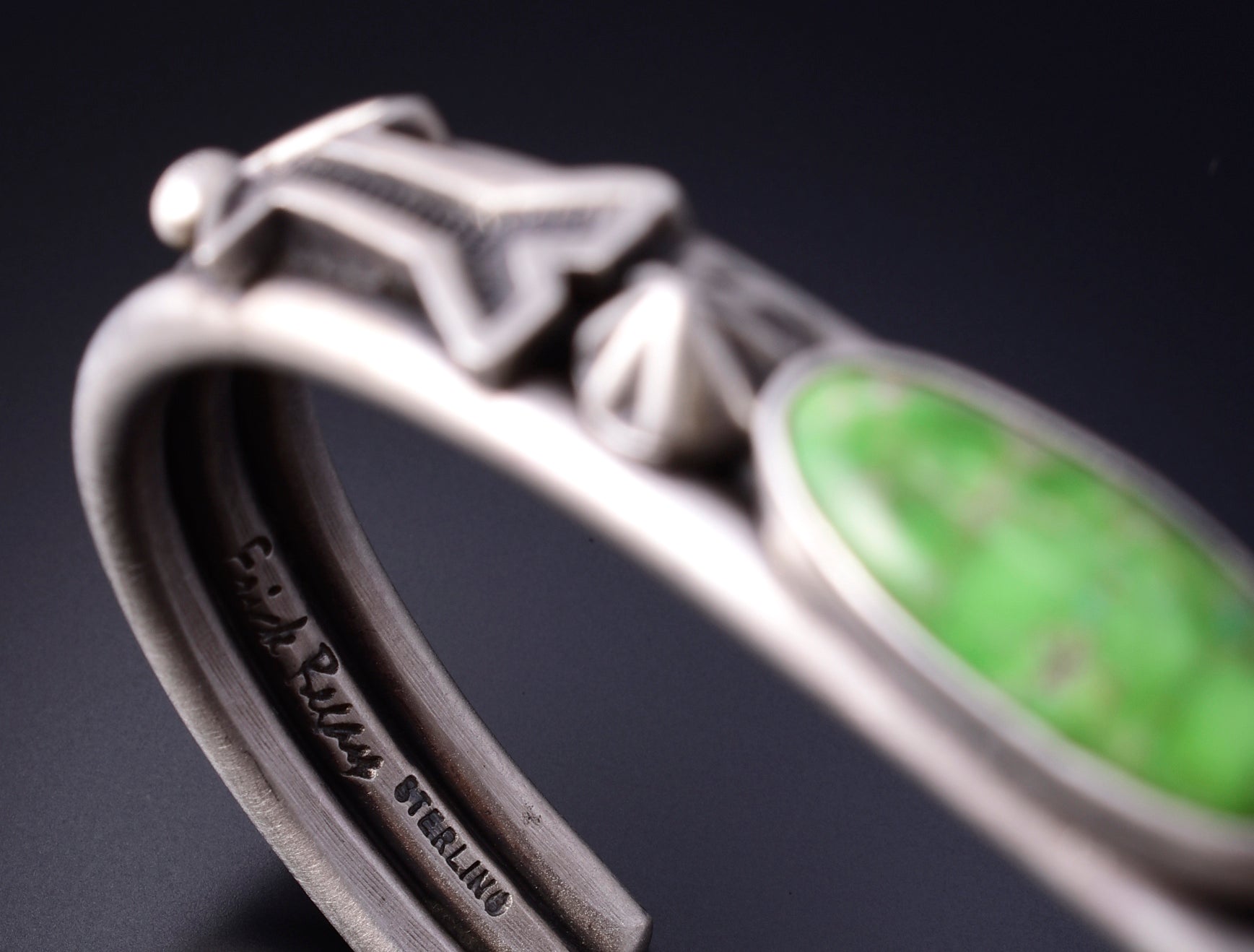 Silver & Carico Lake Turquoise Arrow Protection Bracelet by Erick Begay 5H03Y