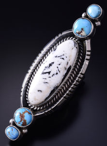 Size 7-3/4 Silver & Golden Hills Turquoise Navajo Ring by Erick Begay 5F30C