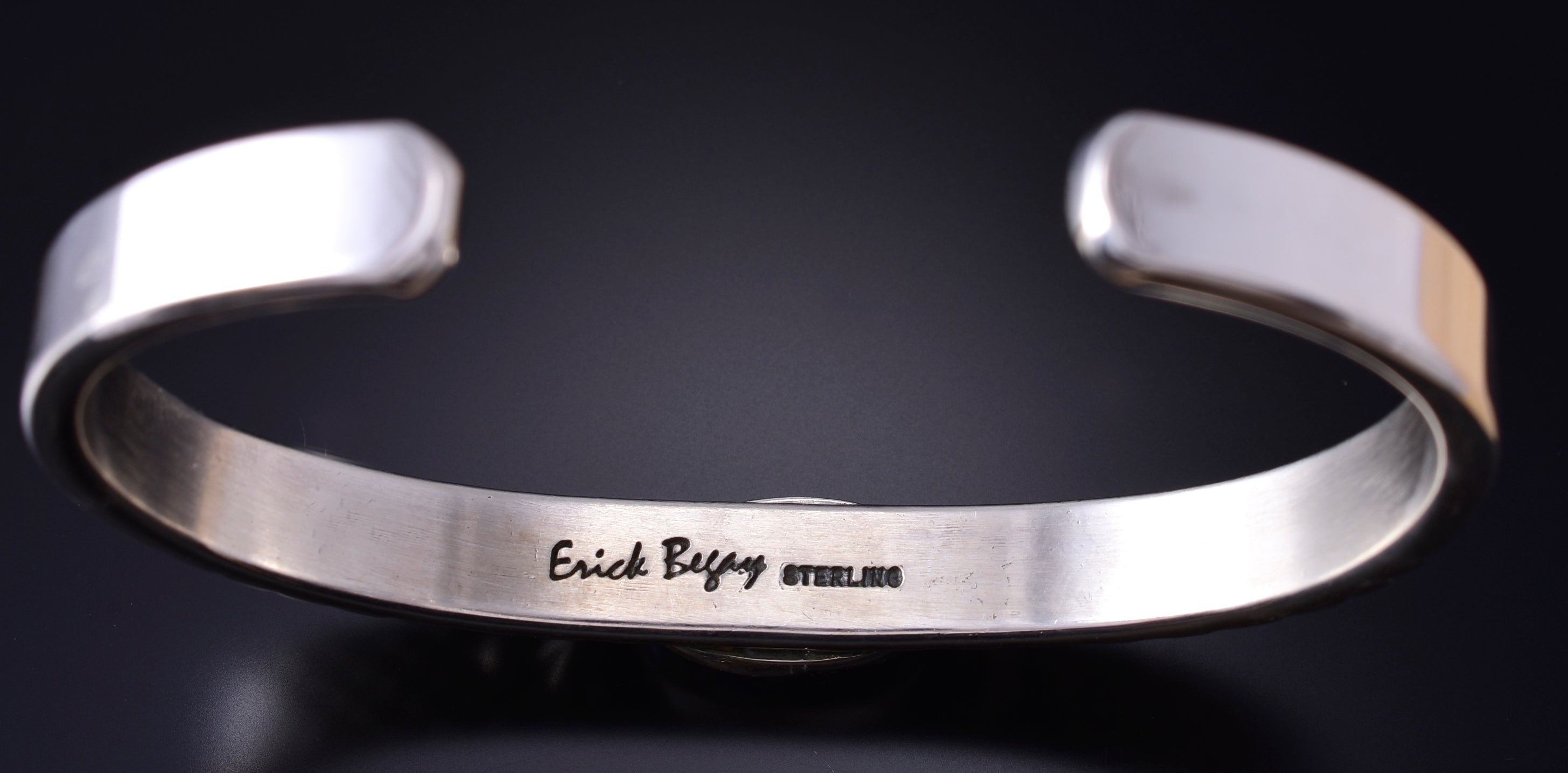 Silver & Golden Hills Turquoise Navajo Concho Men's Bracelet - Erick Begay 5H01U