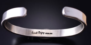 Silver & Golden Hills Turquoise Navajo Concho Men's Bracelet - Erick Begay 5H01U