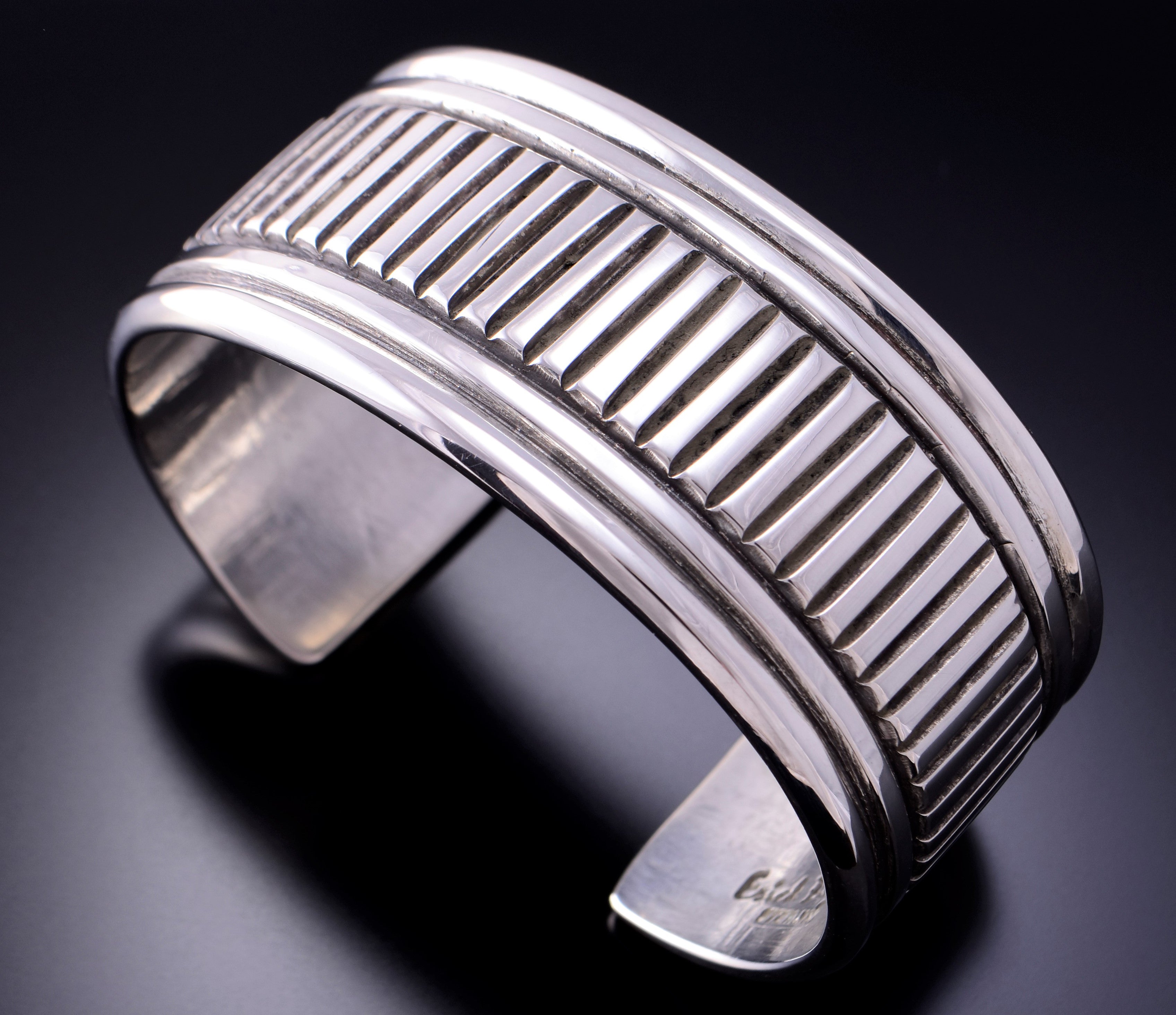 Silver Handmade Navajo Bracelet Cuff by Erick Begay 3F05C