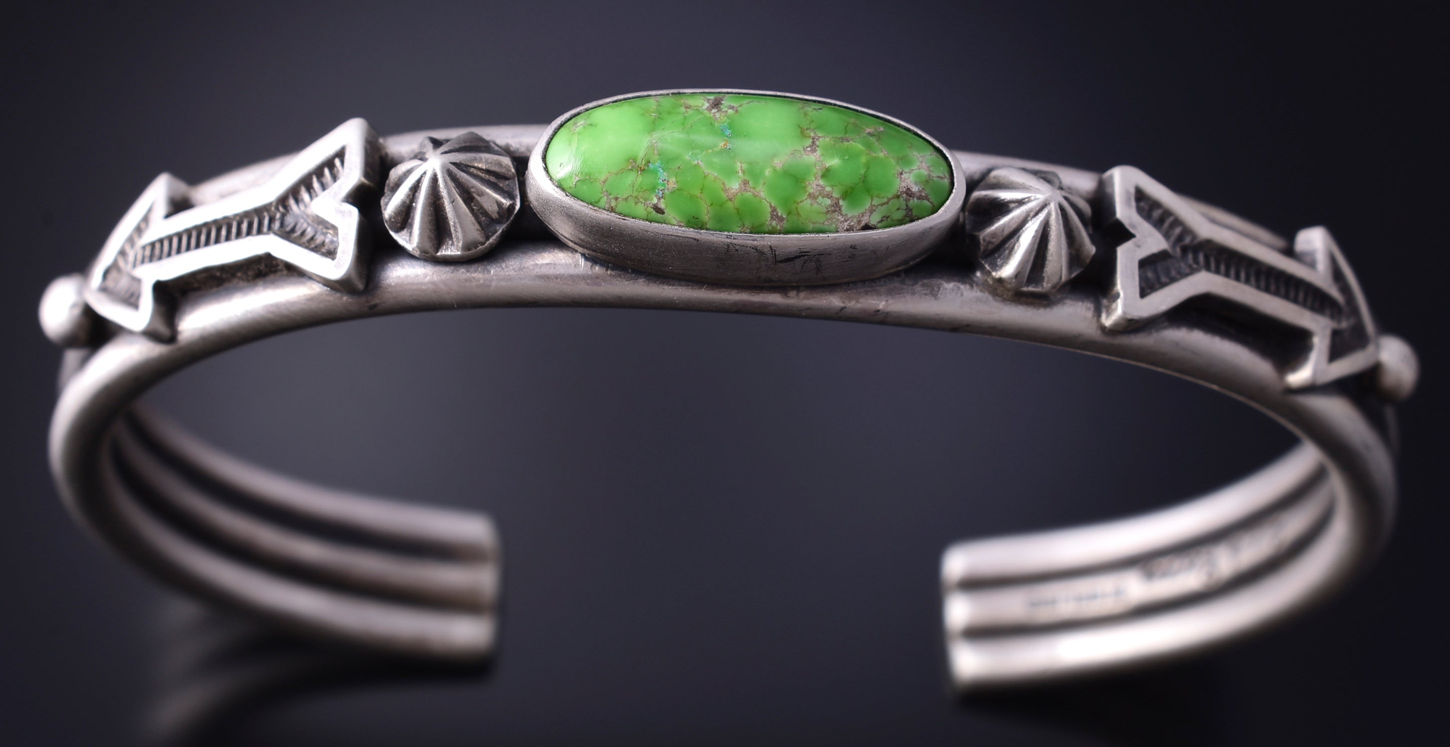 Silver & Carico Lake Turquoise Arrow Protection Bracelet by Erick Begay 5H03Y