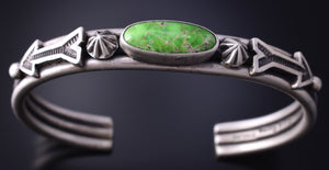 Silver & Carico Lake Turquoise Arrow Protection Bracelet by Erick Begay 5H03Y