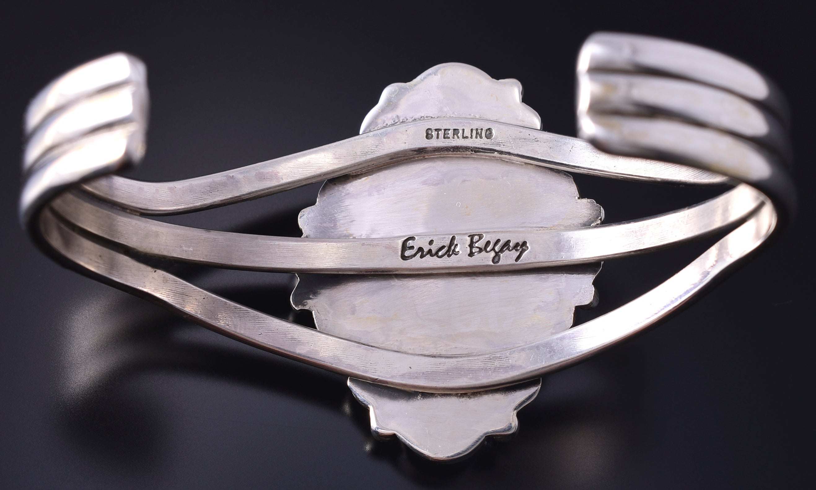 Silver & Golden Hills Turquoise Fresh Pearl Navajo Bracelet by Erick Begay 5F30S