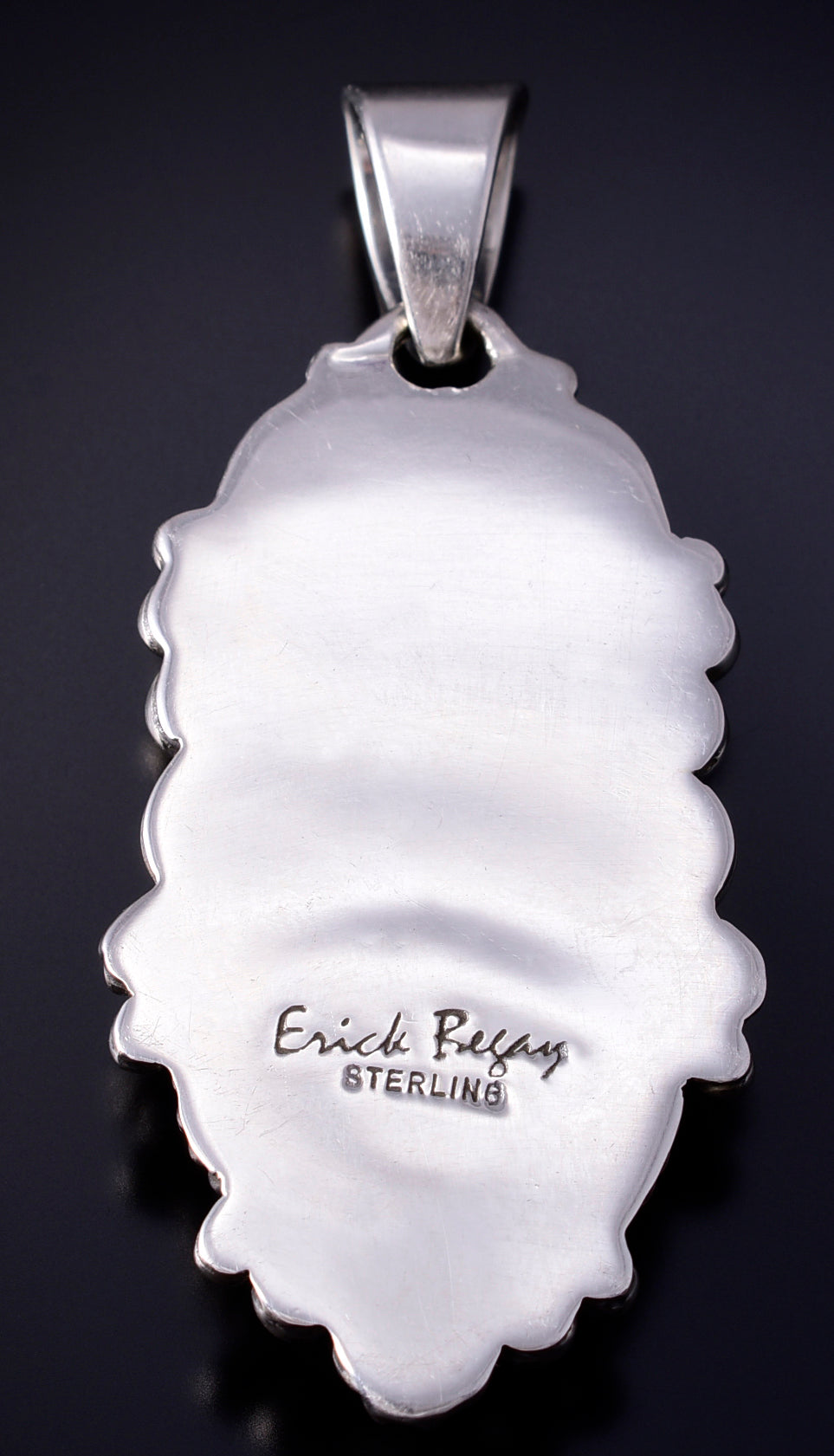 Silver & Golden Hills Turquoise White Buffalo Navajo Pendant - Erick Begay 5H03H