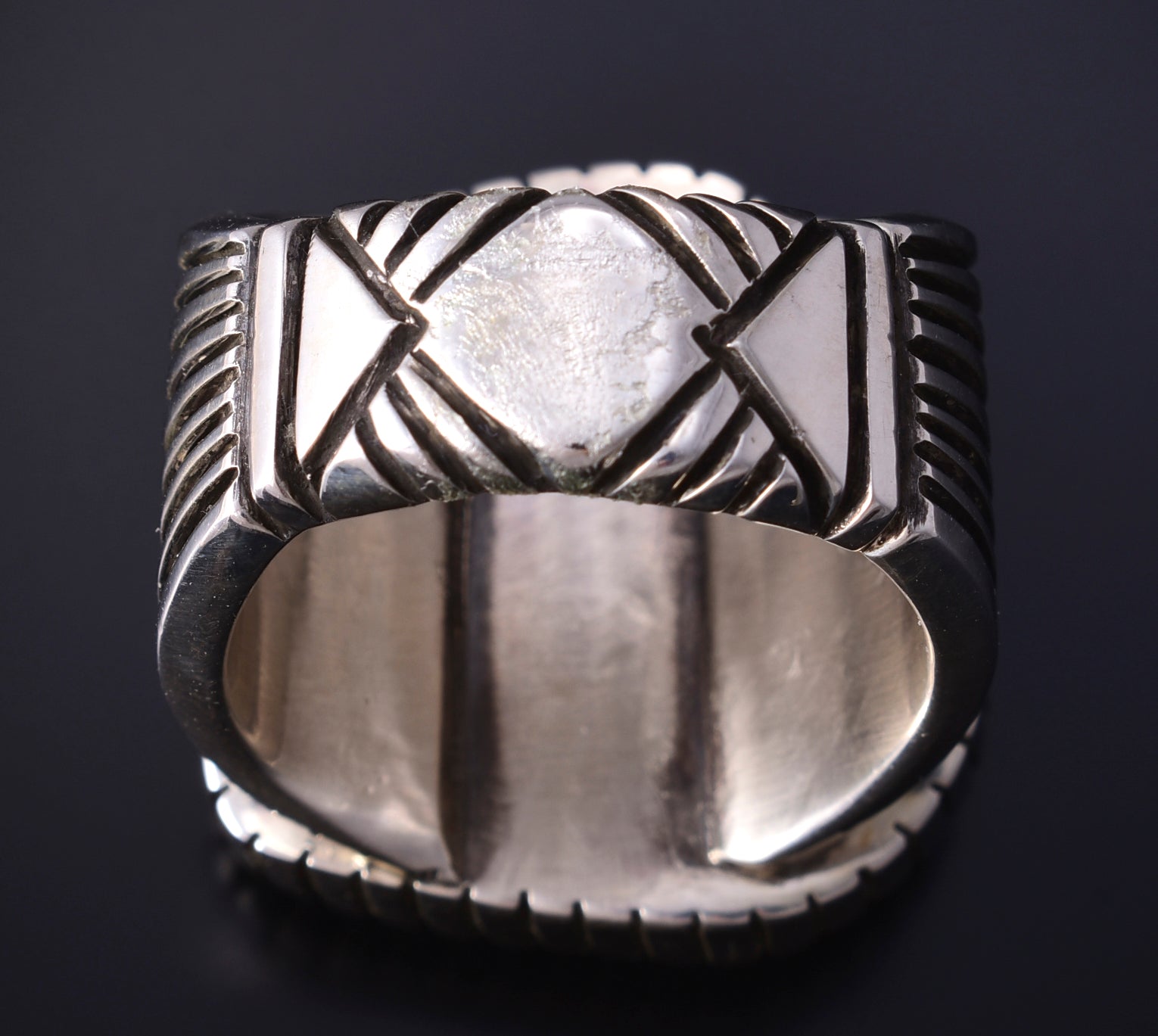 Size 12.5 Silver & Sleeping Beauty Turquoise Navajo Men's Ring Erick Begay 5H04E