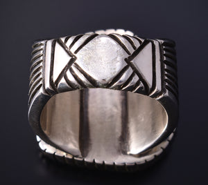 Size 12.5 Silver & Sleeping Beauty Turquoise Navajo Men's Ring Erick Begay 5H04E