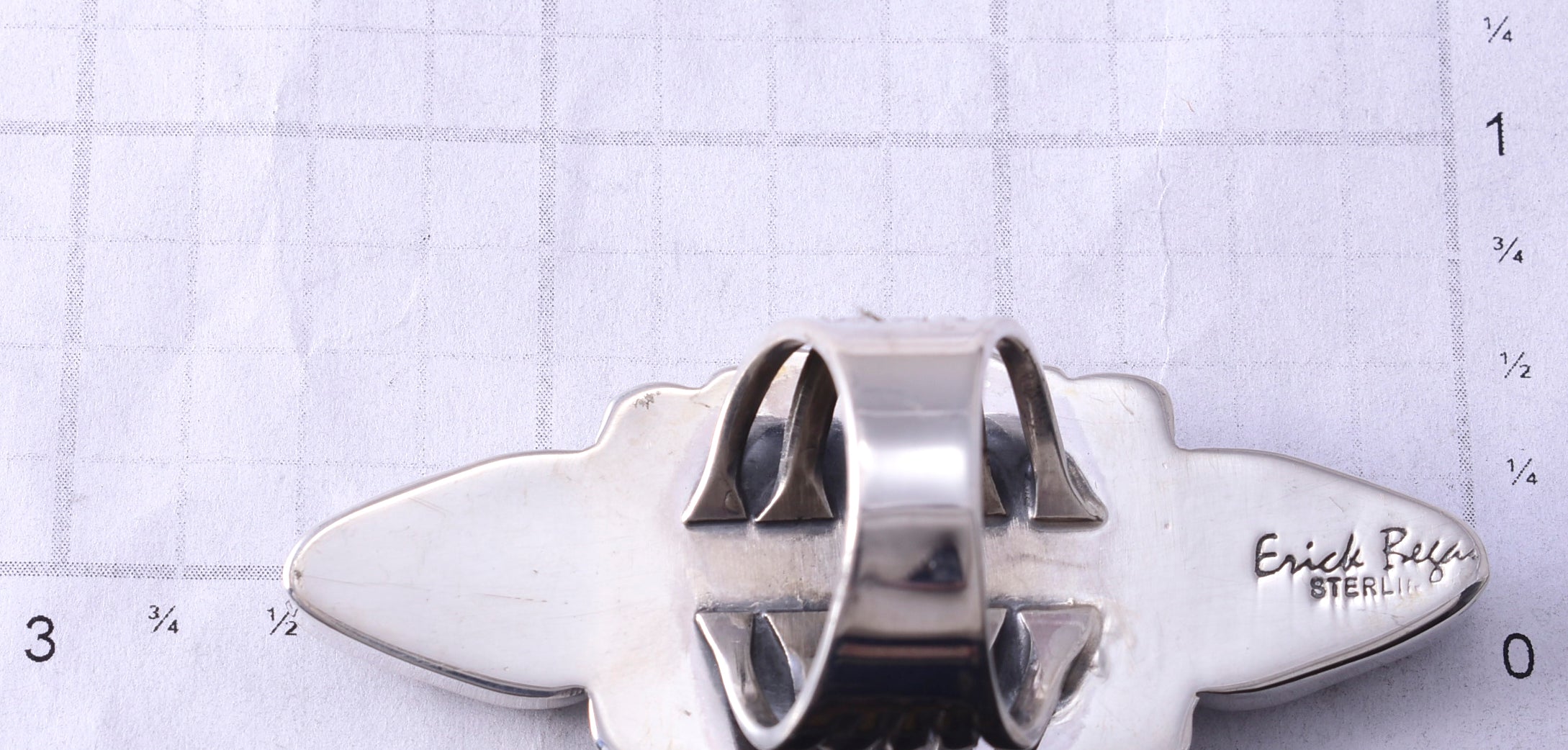 Sz 9 Silver & Golden Hills Turquoise White Buffalo Navajo Ring Erick Begay 5F30P