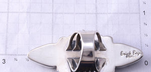 Sz 9 Silver & Golden Hills Turquoise White Buffalo Navajo Ring Erick Begay 5F30P