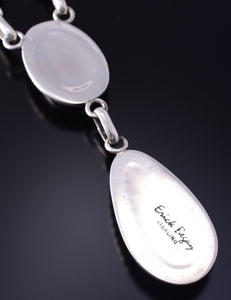 Silver & Golden Hills Turquoise Navajo Lariat Necklace by Erick Begay 5F30T