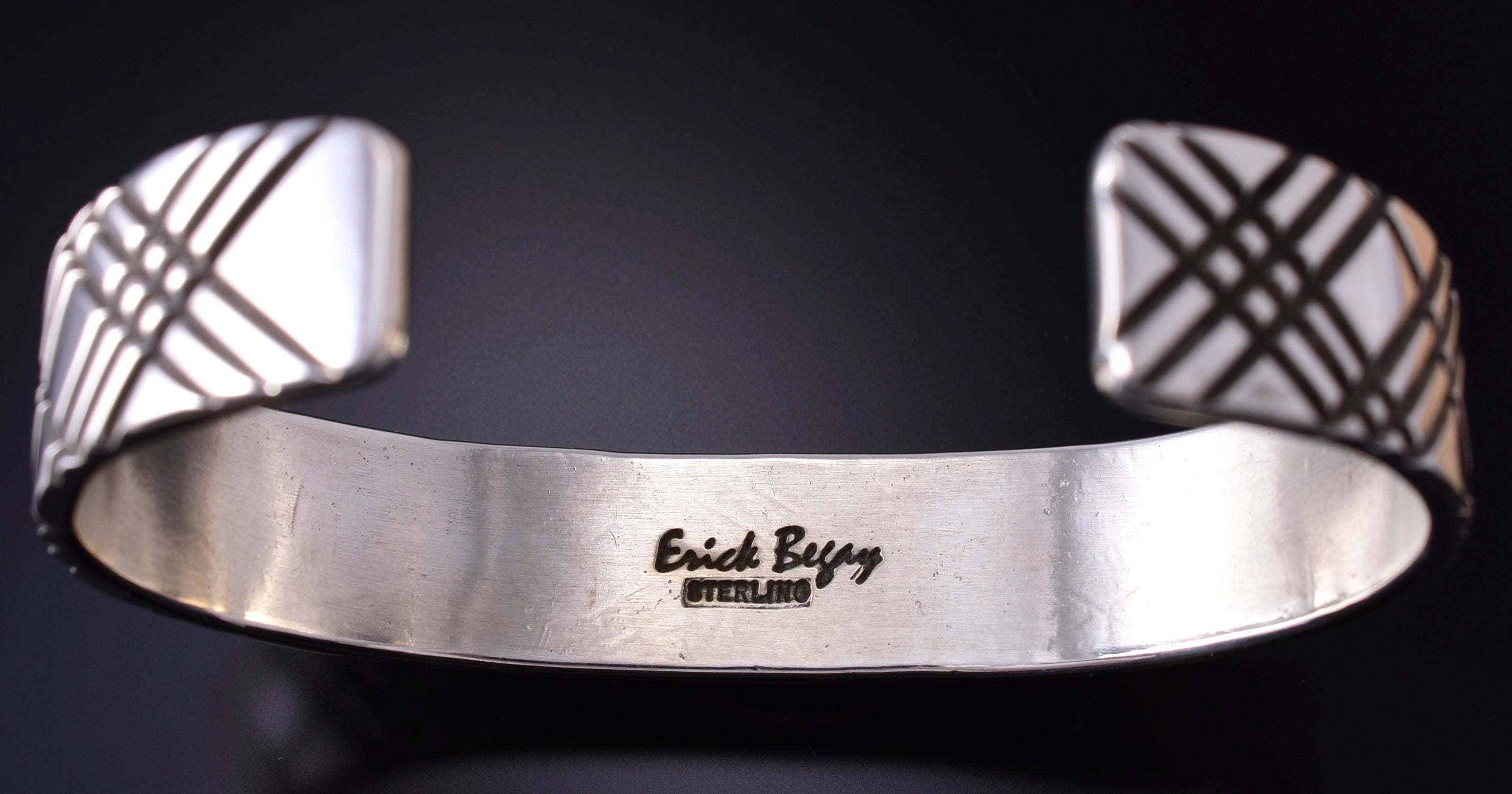 Silver & Golden Hills Turquoise Navajo Bracelet by Erick Begay 5H01T
