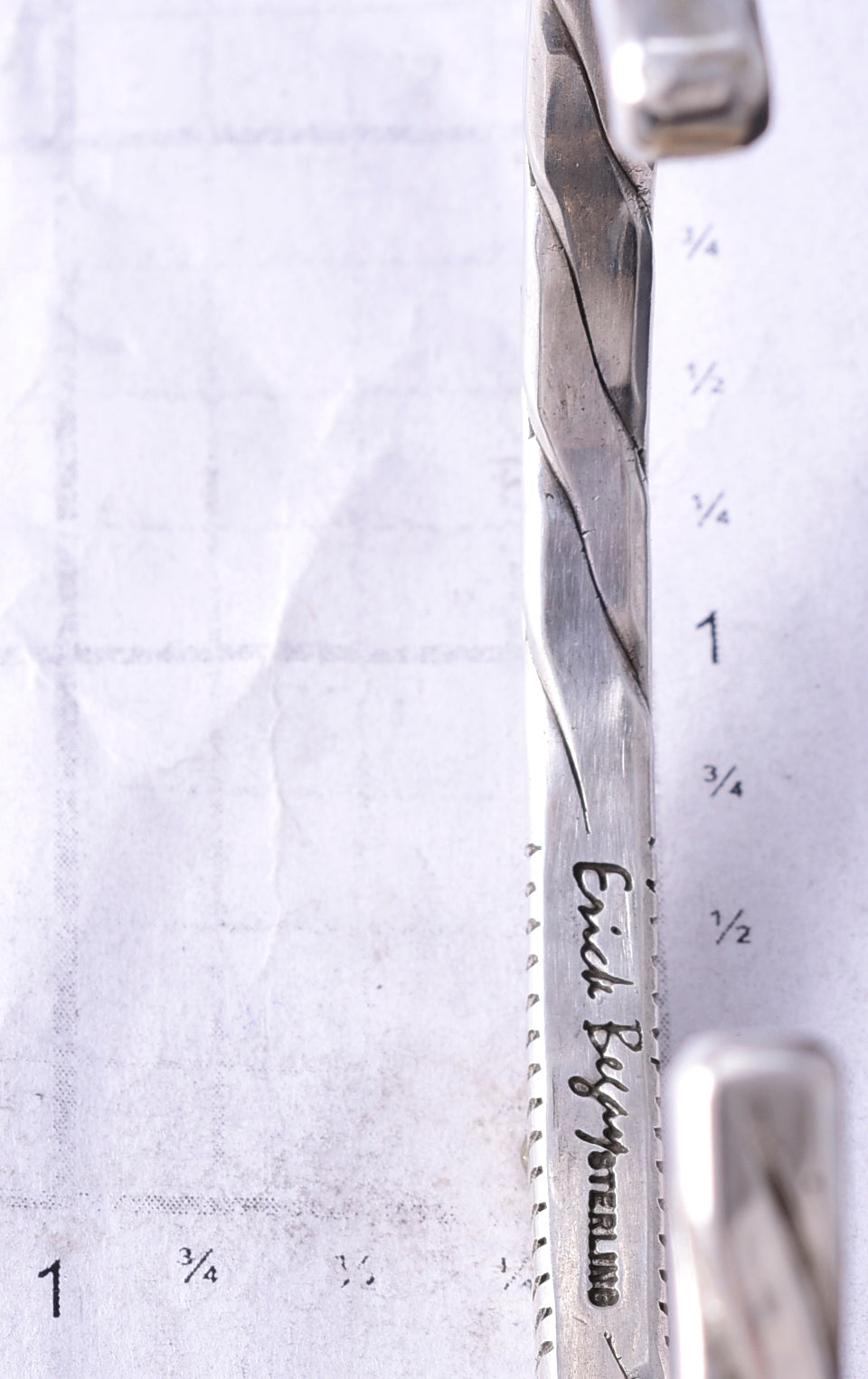 Silver Navajo Handmade Unity Men's Bracelet by Erick Begay 5K17N